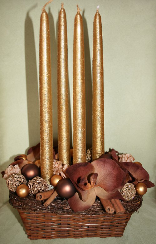 Adventní svícen zlatohnědý — foto 3