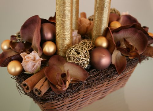 Adventní svícen zlatohnědý — foto 4