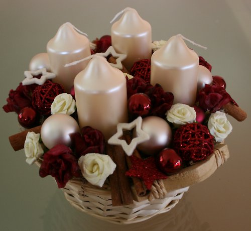 Adventní svícen vínovokrémový — foto 3