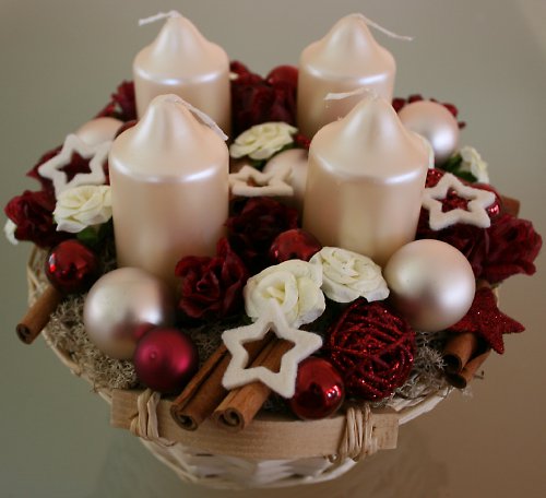Adventní svícen vínovokrémový — foto 6