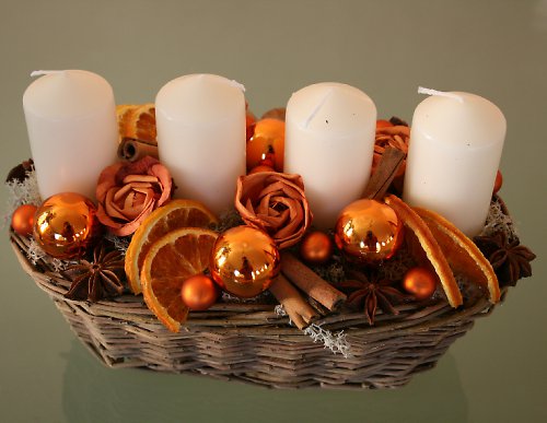 Adventní svícen oranžový — foto 2