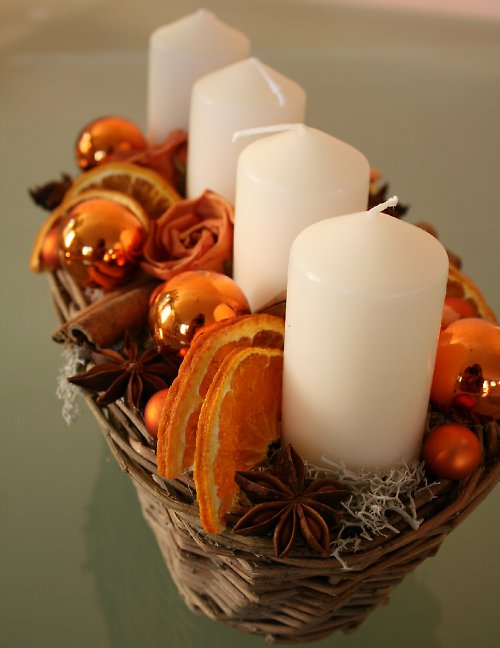 Adventní svícen oranžový — foto 3
