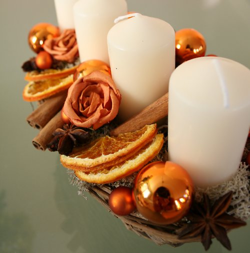 Adventní svícen oranžový — foto 4