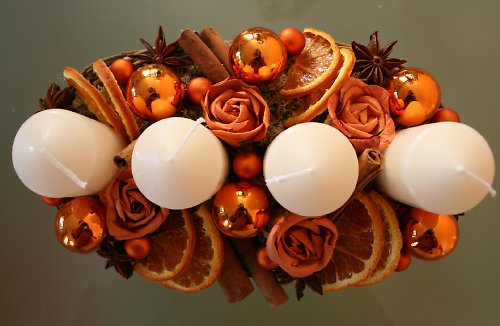 Adventní svícen oranžový — foto 5