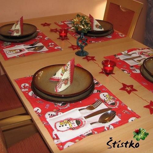 Vánoční prostírání s kapsami — foto 3