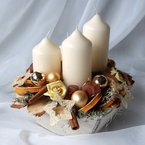 Adventní svícen krémový — foto 3