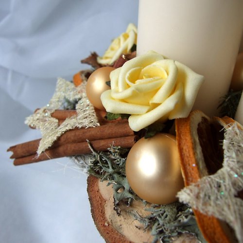 Adventní svícen krémový — foto 5