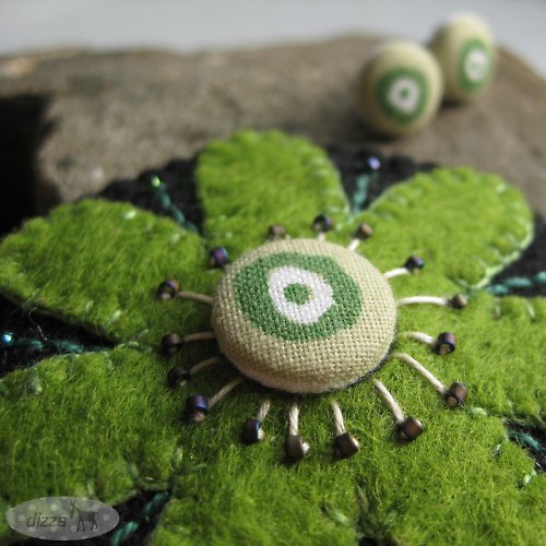 Brož a náušnice Green Eyes — foto 3