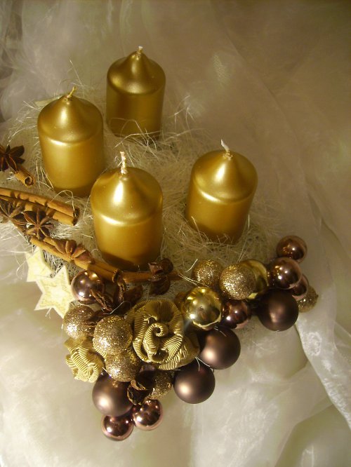 Adventní svícen-zlatý — foto 3
