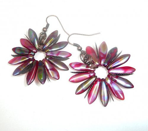 Naušnice " Dark red marguaritas " — foto 2