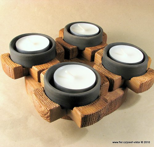4 x 4 - adventní svícen — foto 2