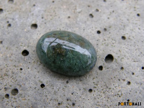 Jaspis - kabošon modrozelený 1,7 cm — foto 2