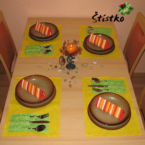 Prostírání s kapsami - žluto-zelené — foto 2