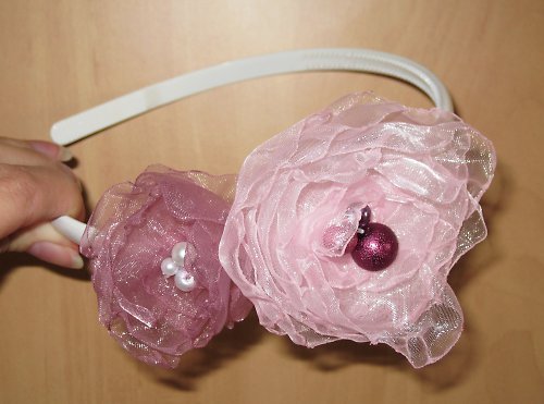 Jemněrůžová čelenka — foto 3