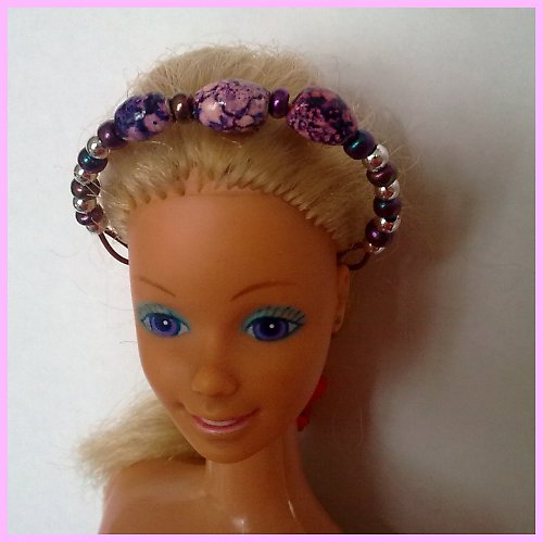 Fialkový náhrdelník / čelenka pro Barbie — foto 2