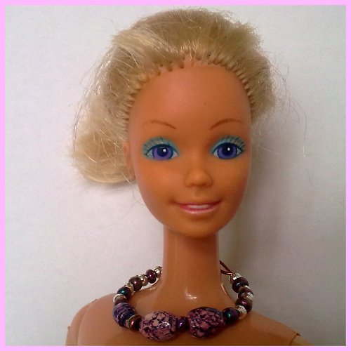 Fialkový náhrdelník / čelenka pro Barbie — foto 3
