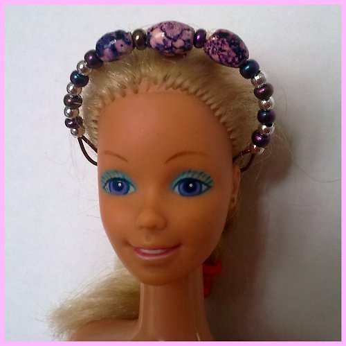 Fialkový náhrdelník / čelenka pro Barbie — foto 4