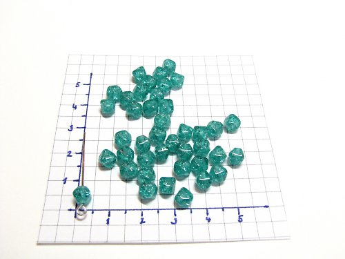 Praskané, zelené korálky, 6mm, 30 ks, lampičky — foto 2