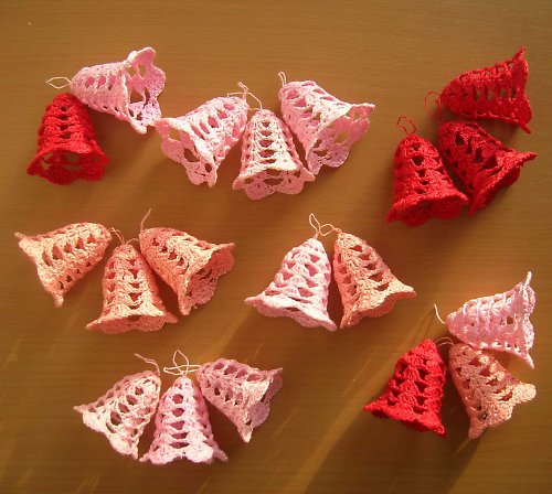 Háčkované zvonečky - 19 kusů — foto 2