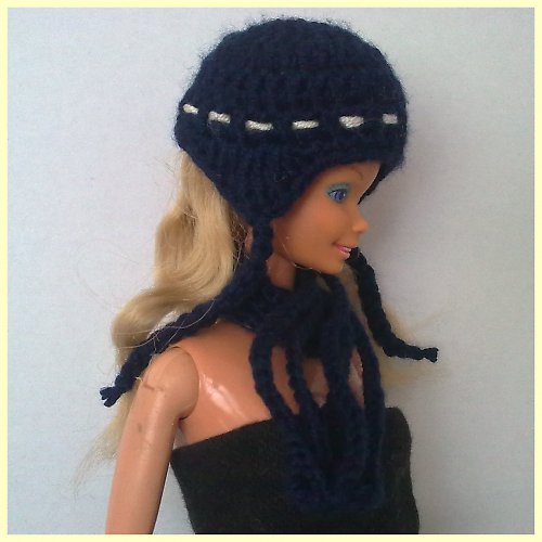 Tmavěmodrá ušanka a šála pro Barbie 50% sleva — foto 4