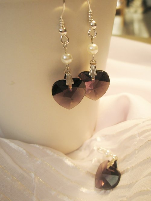 Set Swarovski srdce s perlemi +řetízek! — foto 2