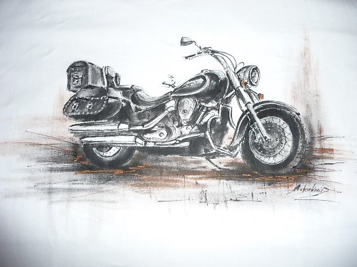 Triko s namalovanou motorkou — foto 3