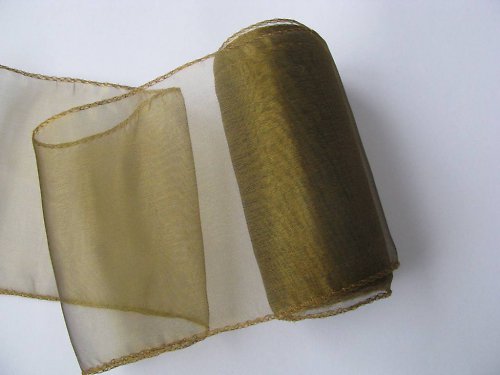 Organza zlatá š. 11 cm/ 1m — foto 2