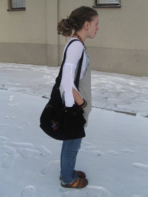 Černá, manžestrová taška samá kapsa:-)) — foto 2
