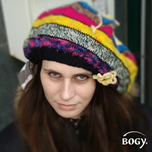 Barevný pletený baret — foto 2