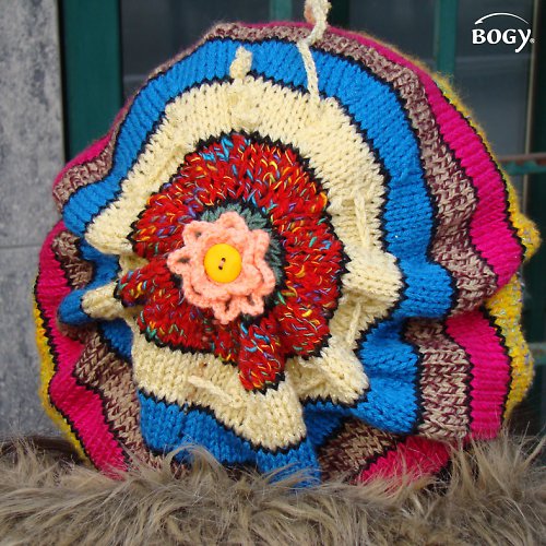 Barevný pletený baret — foto 3