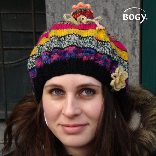 Barevný pletený baret — foto 4
