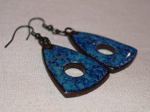 Náušnice trojhranné aquamarinové — foto 2