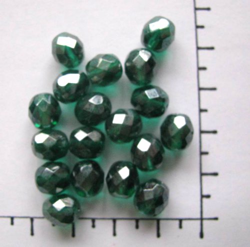 České zelené ploškované kuličky 8mm 18 ks — foto 2