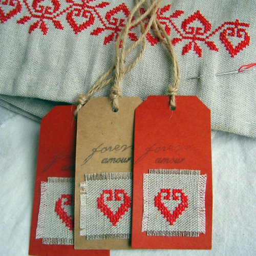 Valentine heart - sada vintage cedulek — foto 3