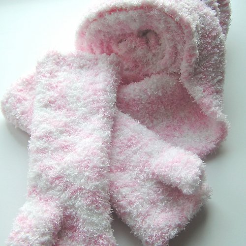 Rukavice - bezprsťáky růžovobílé — foto 2