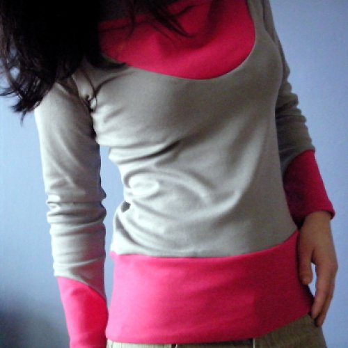 Top "Kayla" - šedá /růžová — foto 2