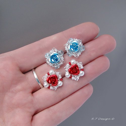Náušničky Blue Rose... — foto 2