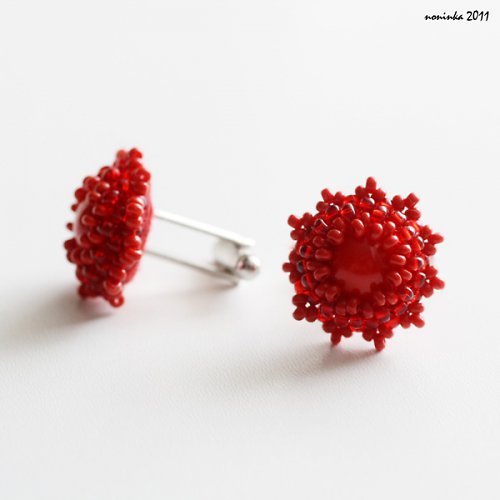 Manžetové knoflíčky rudé — foto 2