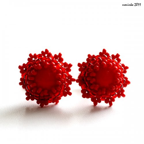 Manžetové knoflíčky rudé — foto 3