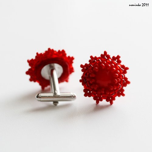 Manžetové knoflíčky rudé — foto 4