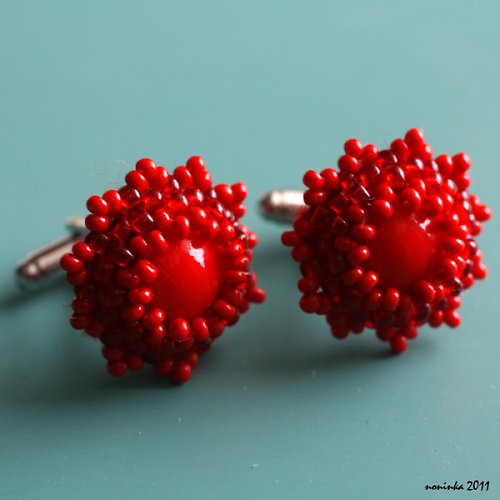 Manžetové knoflíčky rudé — foto 5