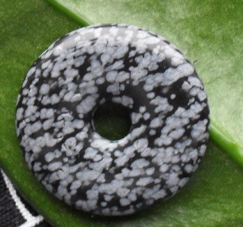 Obsidián vločkový donut 30mm — foto 2