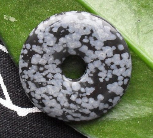 Obsidián vločkový donut 30mm — foto 2