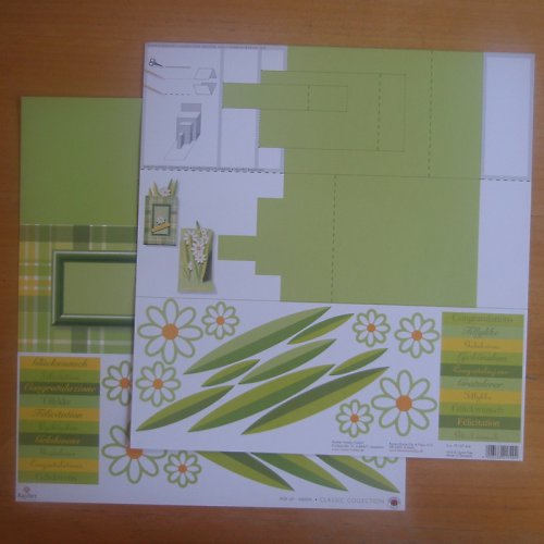 Scrapbookový papír - přání květy - zelené — foto 2