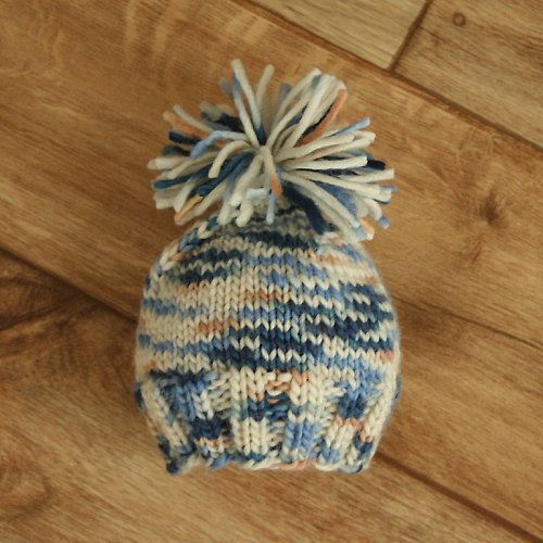 Pletená čepice pro miminko ze 100% MERINO — foto 2