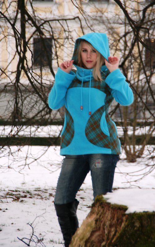 Mikina modrá káro — foto 3