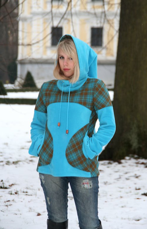 Mikina modrá káro — foto 5