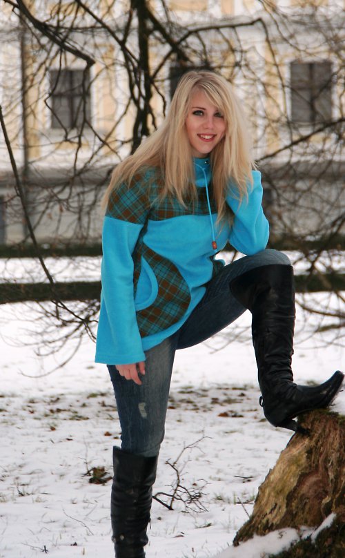 Mikina modrá káro — foto 6