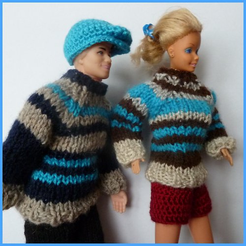 Pruhovaný svetr pro Barbie - 50% SLEVA — foto 2