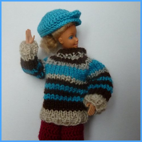 Pruhovaný svetr pro Barbie - 50% SLEVA — foto 3